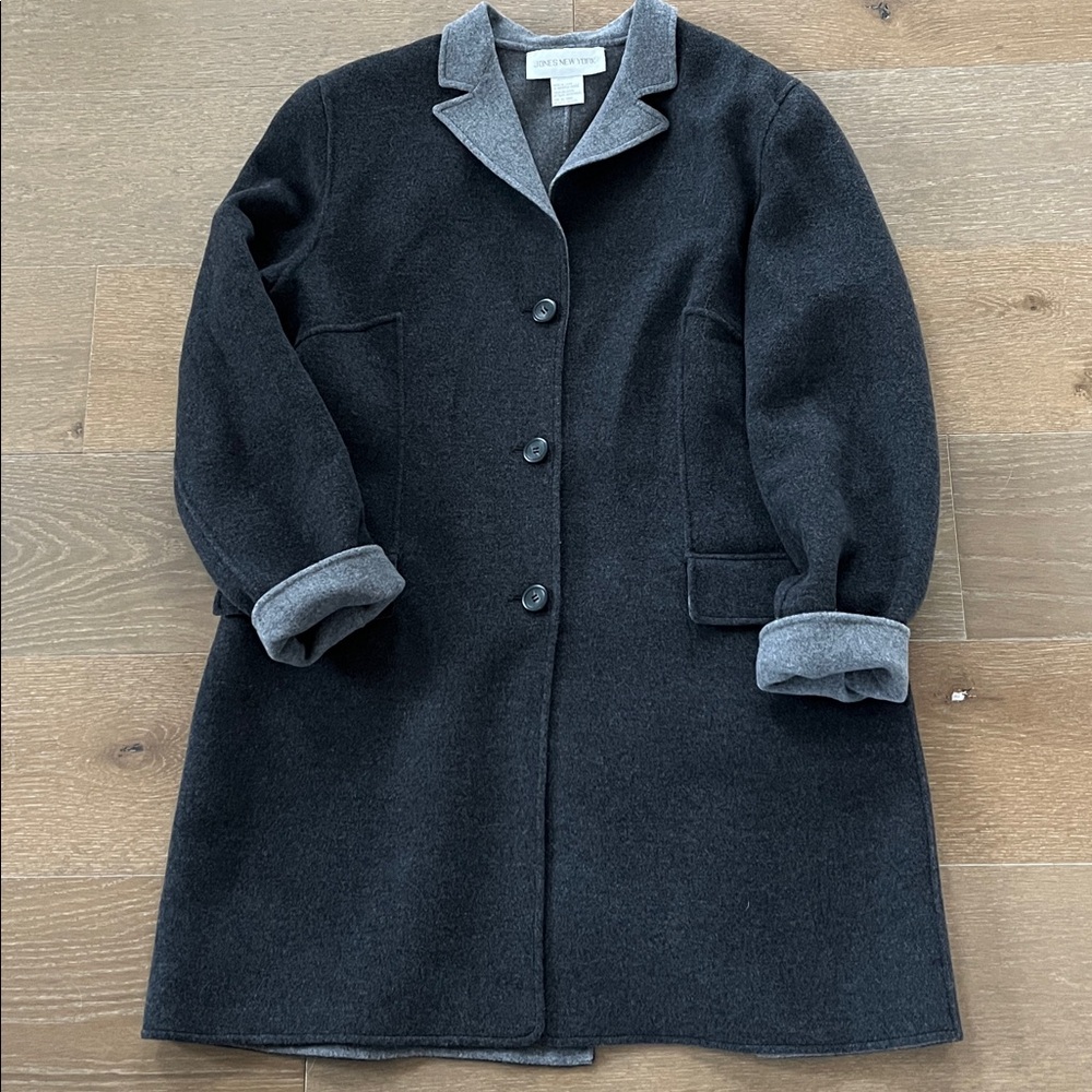 Jones New York Wool and Cashmere Long Jacket size large